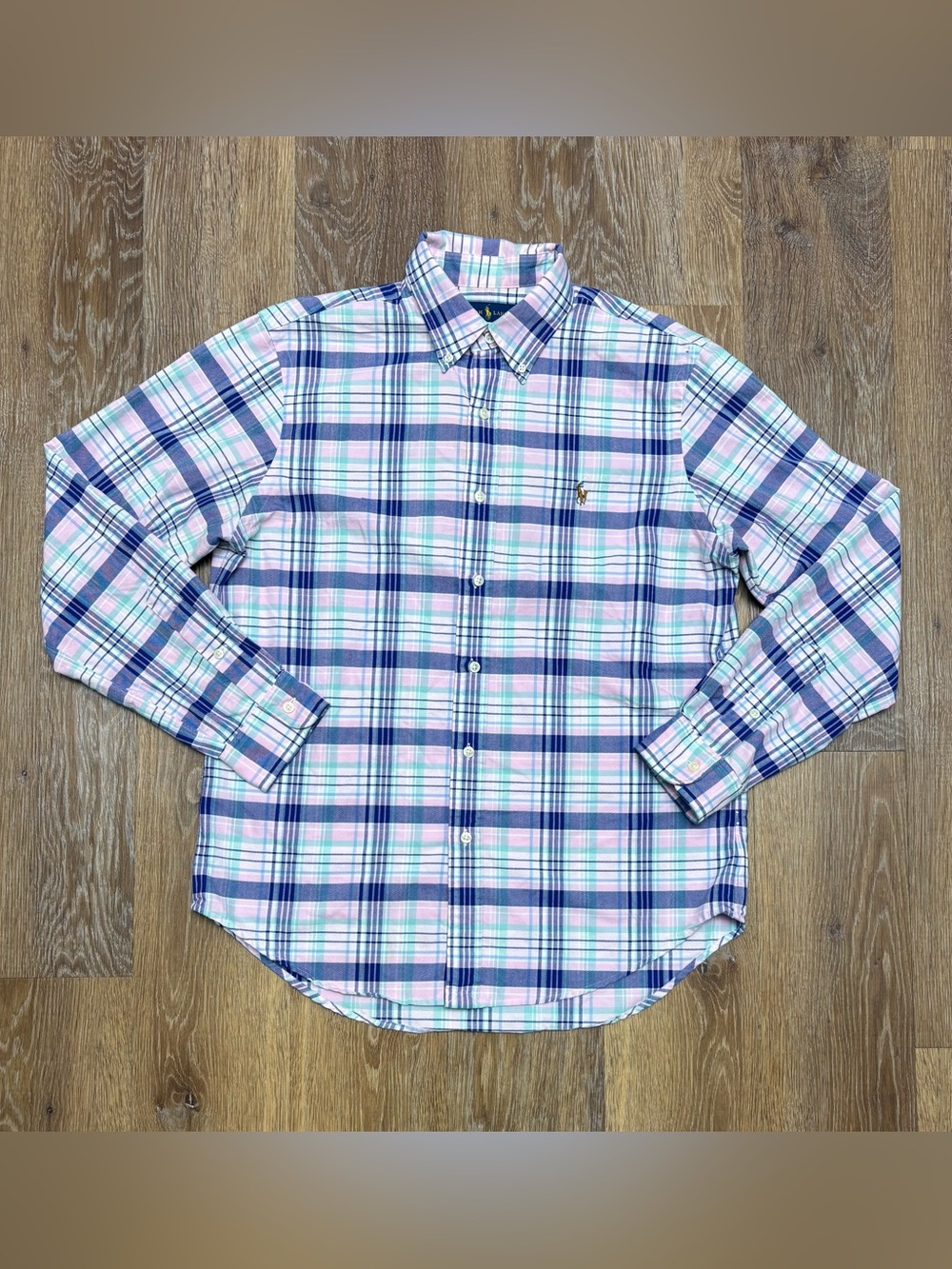 Ralph Lauren Pink, Blue & Green Plaid Button-Down Shirt
